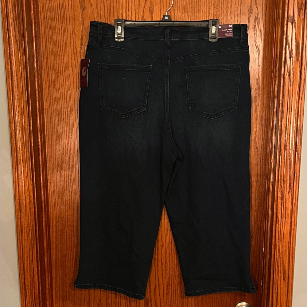 Gloria Vanderbilt Midnight Blue Cropped Jeans featuring Flex Stretch, NWT, Sz 18 - Picture 4 of 9